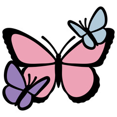 Naklejka premium Colorful Flying Butterflies