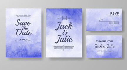 Wedding invitation with abstract watercolor background
