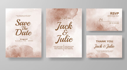 Wedding invitation with abstract watercolor background