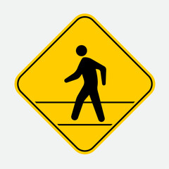 vector pedestrian crossing sign