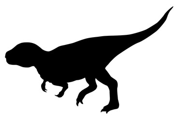 the silhouette of a tyrannosaurus rex on a white background