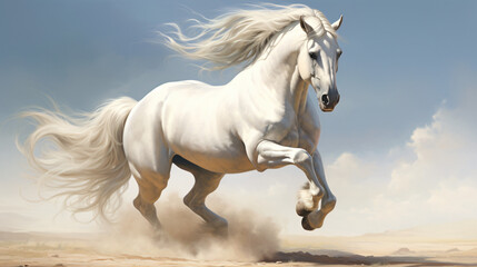 Obraz na płótnie Canvas White unircorn horse