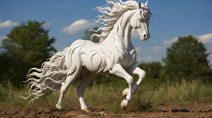 Obraz na płótnie Canvas White unircorn horse