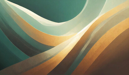 abstract curve line background mountain landscape boho color illustration - obrazy, fototapety, plakaty