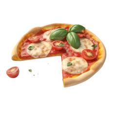 Margherita Pizza PNG Cutout, Generative AI