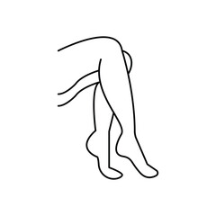 Weight loss icon. Slim lady with measuring tape icon with white background.