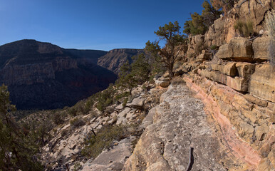 Dry waterfall above Waldron Canyon at Grand Canyon AZ