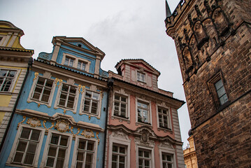 Colorful buildings in Prague, Czech Republic