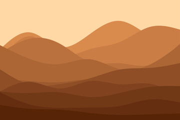 Desert sandy landscape vector background