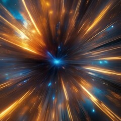 An abstract interpretation of a cosmic explosion, frozen in a moment of time, evoking awe and a sense of the infinite1