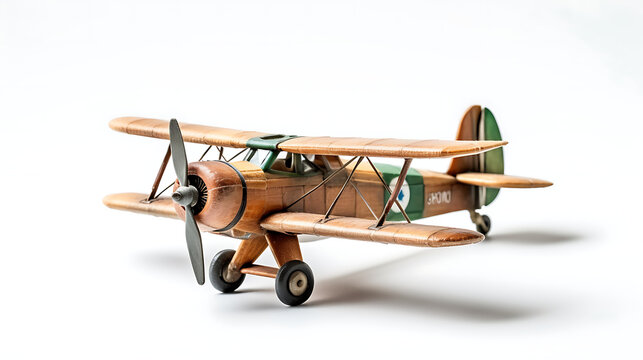 miniature plane made from wood