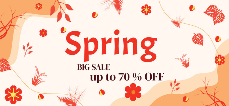spring background display poster sale minimalist creative design template