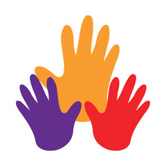 Obraz premium Autism Colorful Hand