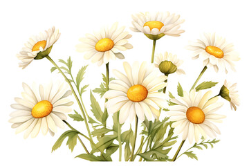 Daisy Flower Watercolor Clipart  Chamomile Illustration Perfect for Wedding and Home Decor