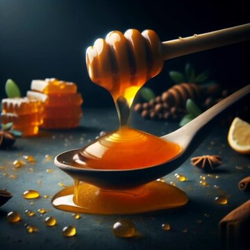 Pouring honey into spoon video d