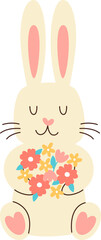 Rabbit Holding Flowers