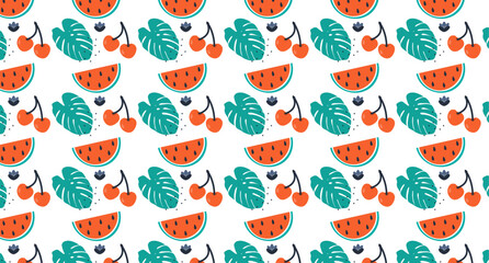 Fruit Summer Pattern Vector