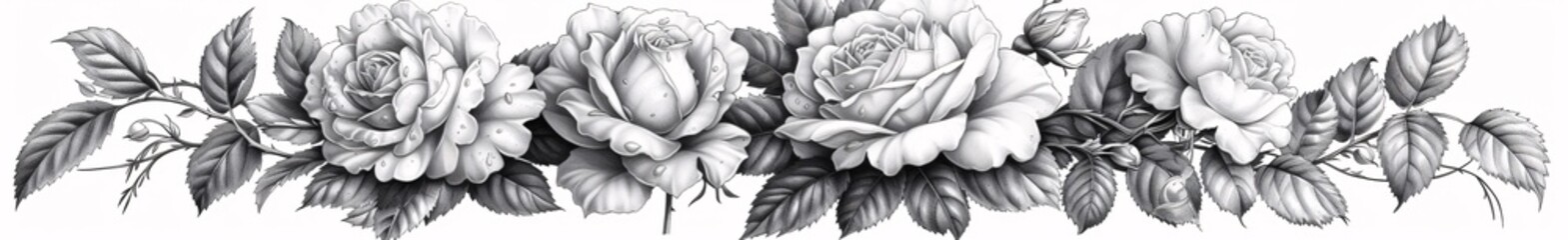 Fototapeta na wymiar Roses in Rain A Tattoo Artist's Monthly Event Generative AI