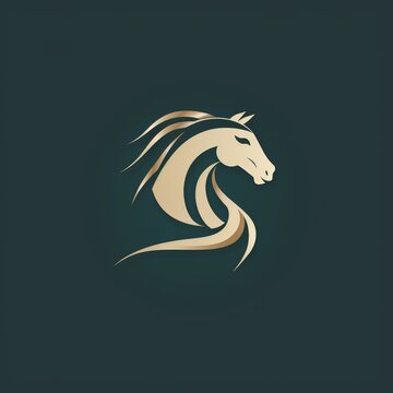 flat vector logo of animal horse a simple flat horse logo for an equestrian center, highlighting elegance and freedom