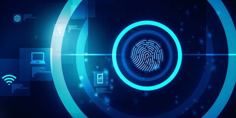 Fingerprint Scanning Technology Concept 2d Illustration
