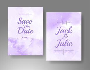 Wedding invitation with abstract watercolor background