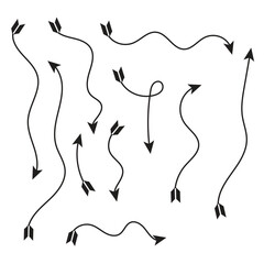 hand drawn arrow set with white background.