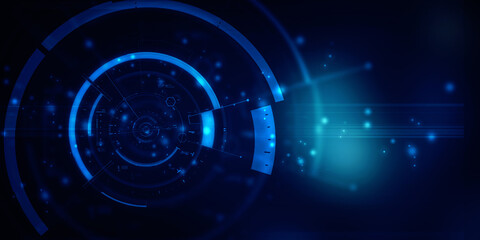 2d illustration Abstract futuristic electronic circuit technology background