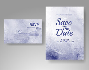 Wedding invitation with abstract watercolor background