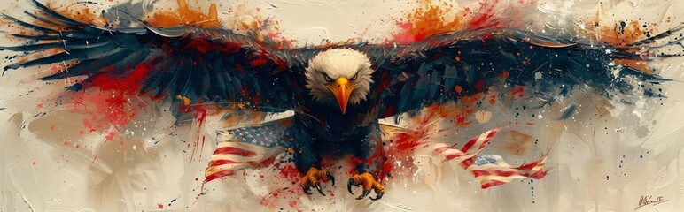 Eagle Claw - A painting of an eagle with its claws out, showcasing its strength and power. Generative AI