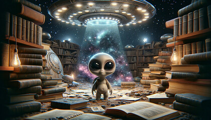 The Cosmic Library: A Small Alien's Journey to Discover the Universe's Knowledge