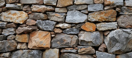 Exquisite Old Stone Wall - A Stunning Composition of Different Sizes Stones Evokes Timeless Charm and Adds Character to Any Space