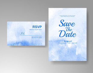 Wedding invitation with abstract watercolor background