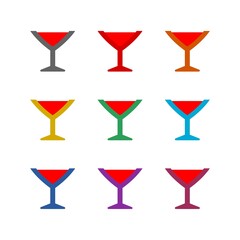 Wine glass  icon isolated on white background. Set icons colorful