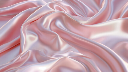 Flowing Grace: Delicate Emulsion of Pink Satin Fabric