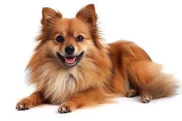 german spitz breed dog isolated on white background - obrazy, fototapety, plakaty