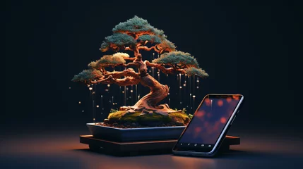 Deurstickers bonsai tree © Little