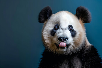 Obraz premium panda sticking out tongue isolated