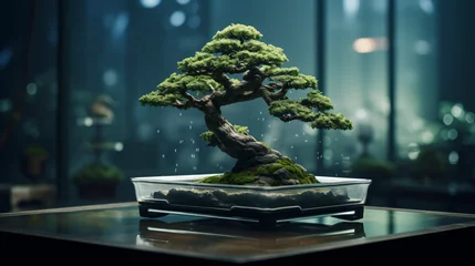 Schilderijen op glas bonsai tree © Little