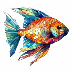 Colorful Geometric Fish Illustration