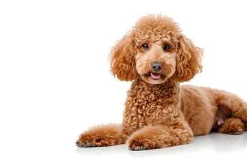 Fototapeta premium dog breed red poodle isolated on white background