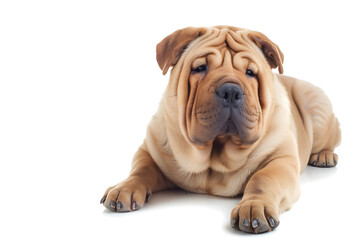 Obraz premium sharpei breed dog isolated on white background