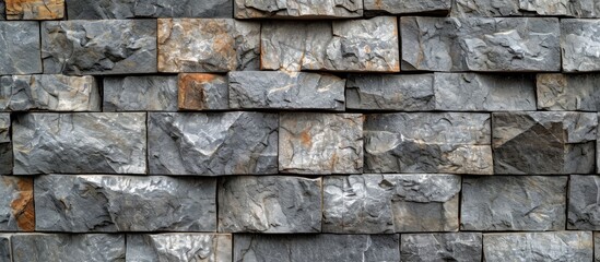Gray Stone Block Wall on a Background of Textured Gray Stone Block Wall Background