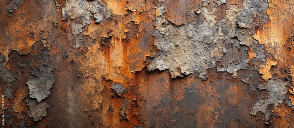 Poster delicate rust and corrosion on a textured background - rust, corrosion, and background create a visu