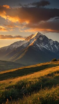 sunset in the mountains