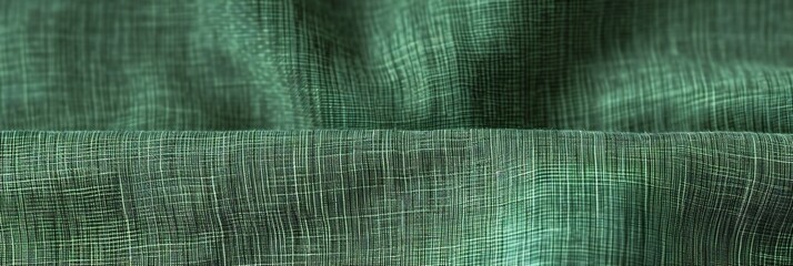 Dark mint green natural silk fabric