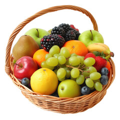 Naklejka na ściany i meble Fruit in Basket on transparency background PNG