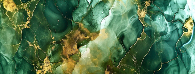 green Alcohol ink and golden colour background