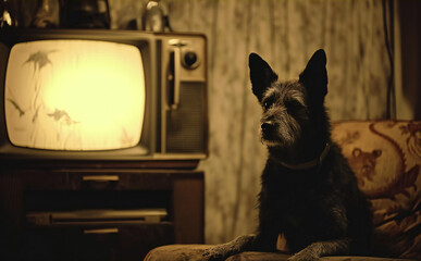 Scary vintage TV dog.