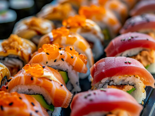 Assorted Sushi and Sashimi Platter - Perfect for Food Blogs and Restaurant Menus