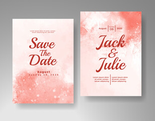 Wedding invitation with abstract watercolor background